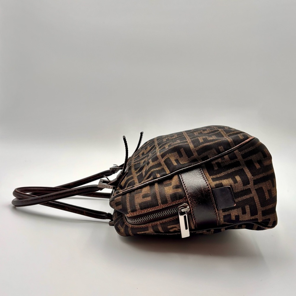 Fendi Vintage Zucca Canvas Boston Shoulder Bag Brown - Picture 4 of 9